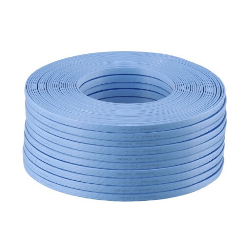 LANケーブルCat5eフラット100mブルー