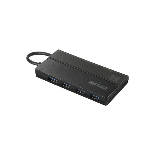 バスパワーハブ 4ポート ケーブル収納 ブラック