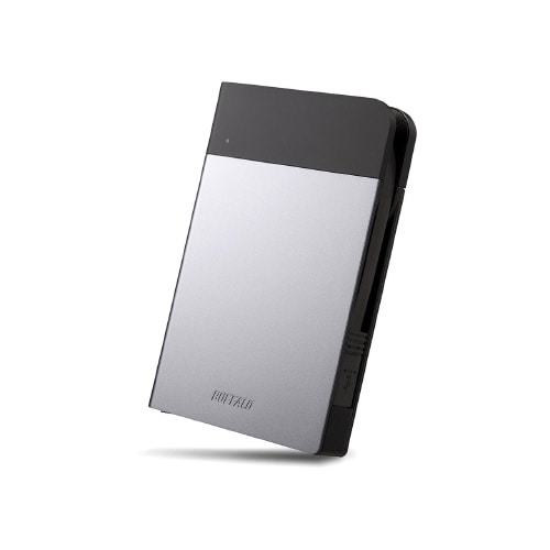 ICカード対応耐衝撃ポータブルHDD1TBシルバー