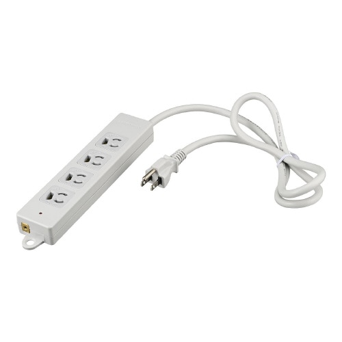 3ピン電源タップ2重構造 5mライトグレー