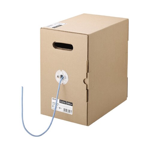 Cat5e LANケーブル300m単線 ブルー