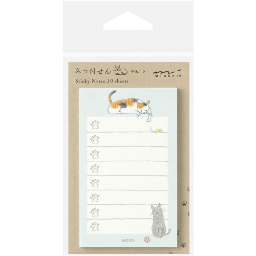 付せん紙 やること ネコ 緑 1セット(10冊入)