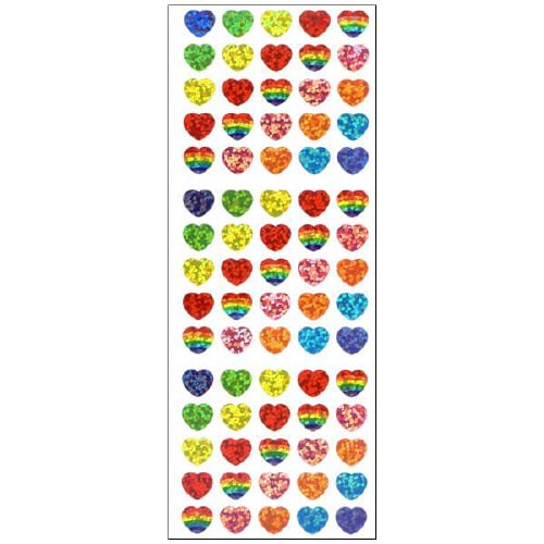 プリズムシールレインボーハート1セット(10枚入)