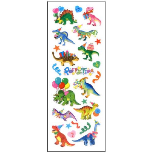 ラメ入りシール 恐竜パーティ 1セット(10枚入)