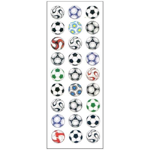 ラメ入りシールサッカーボール 1セット(10枚入)