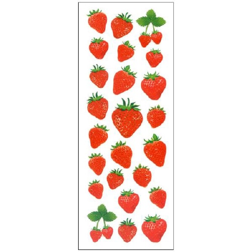 ラメ入りシール リアルイチゴ 1セット(10枚入)