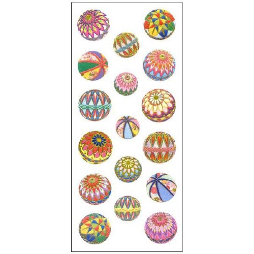 和風シール 手鞠 1セット(10枚入)