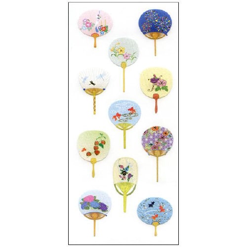 和風シール うちわ 1セット(10枚入)