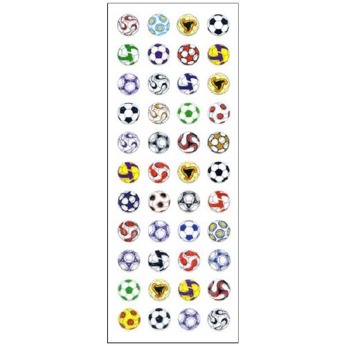 ラメ入りシールサッカーボール1セット(10枚入)