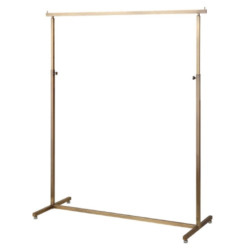 アンティークゴールドハンガーラック角パイプW120