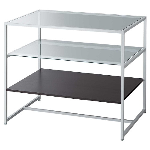 3段テーブル ホワイト脚 ダークブラウン