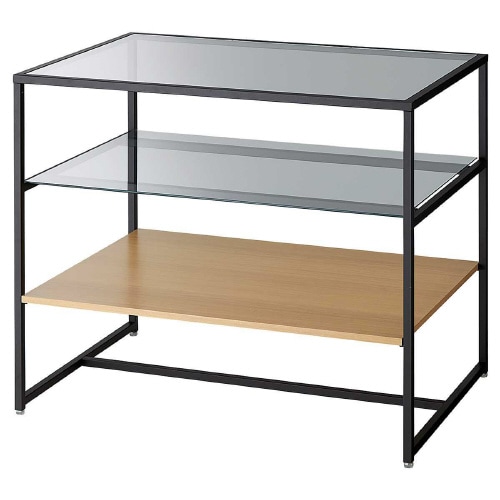 3段テーブル ブラック脚 エクリュ