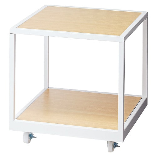 キャスター付き2段テーブル ホワイト 幅60cm