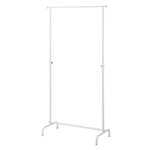 オーバーハングハンガーラックW90 丸パイプ 白