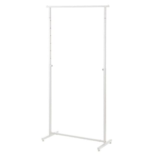 オーバーハングハンガーラックW90 角パイプ 白