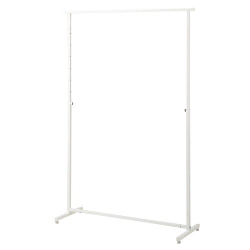 オーバーハングハンガーラックW120 角パイプ 白