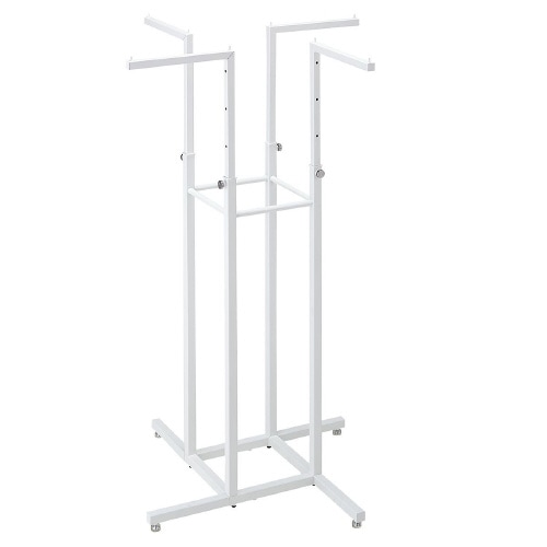 4WAYハンガーラック 角パイプ ホワイト