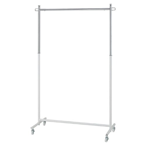 プッシュ式ハンガーラック 白
