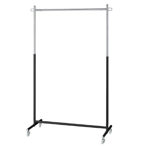 プッシュ式ハンガーラック 黒