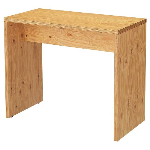 木製スリムコの字テーブル ラーチ合板 幅90cm