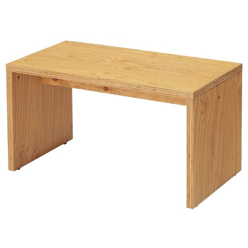 木製スリムコの字テーブル ラーチ合板 幅82cm