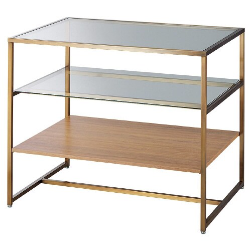 3段テーブルアンティークゴールド脚 ラスティック柄