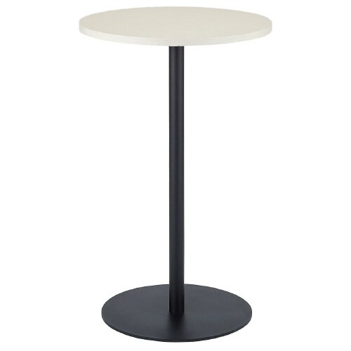 Rカフェテーブル黒脚 直径60*H95 ホワイトW