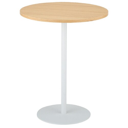 Rカフェテーブル白脚 直径80*H95 Mブラウン