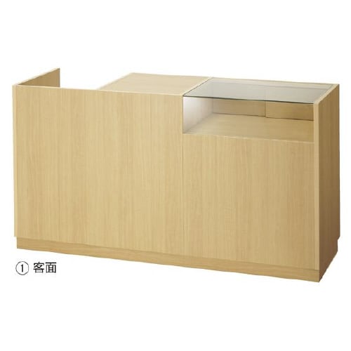 引戸型ショーケース付レジ台 W167.5 エクリュ