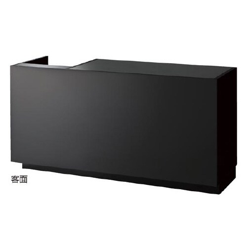 ガラストップ一体型レジ台 ブラック