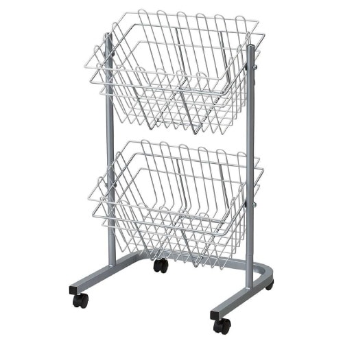 角型投げ込みバスケット 2段 グレー