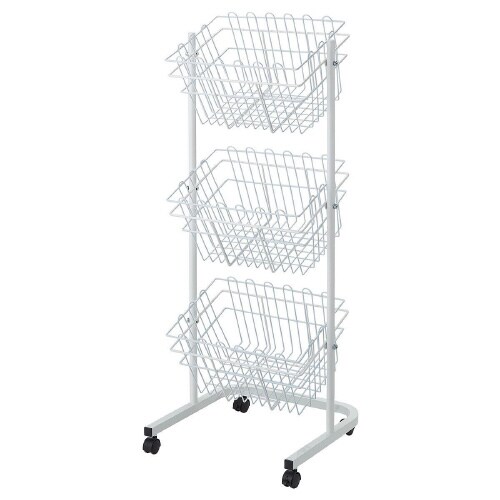 角型投げ込みバスケット 3段 ホワイト