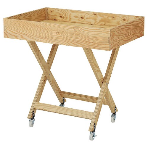 木製X脚ワゴン ラーチ合板