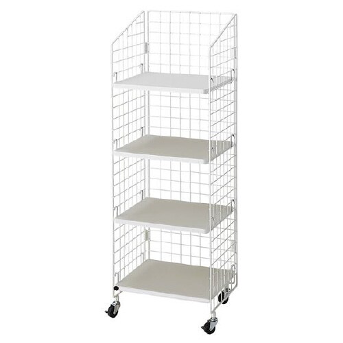 ネットラック 白 木棚4段 幅62×高さ135cm