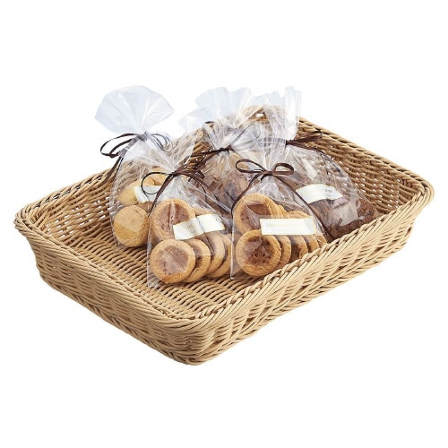 PP製バスケット ナチュラル 高さ7cm 2個入