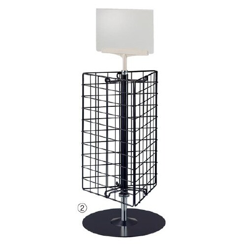 卓上三角回転ネットディスプレイ(ポップ立て付き)黒