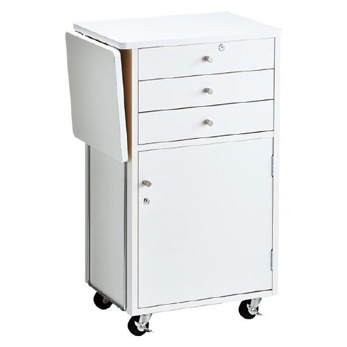 木製作業台 錠付き ホワイト