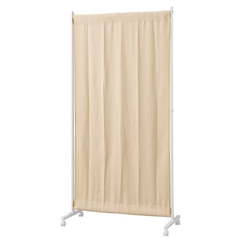 伸縮式キャスターパーティション W90 ベージュ