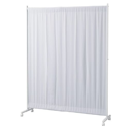 伸縮式キャスターパーティションW140ライトブルー