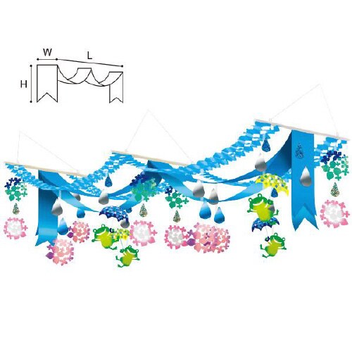 雨傘かえるプリーツ2連ペナント