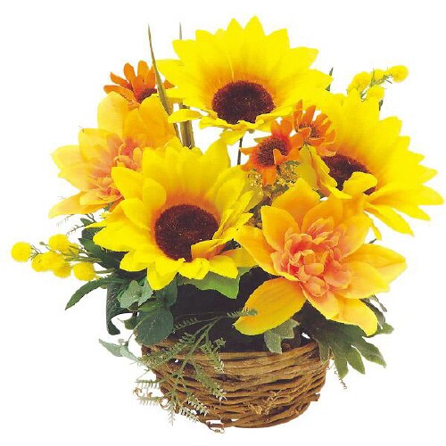 ひまわりアレンジポット