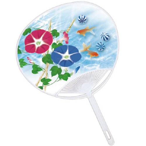 うちわ 朝顔・ガラス玉 100本入