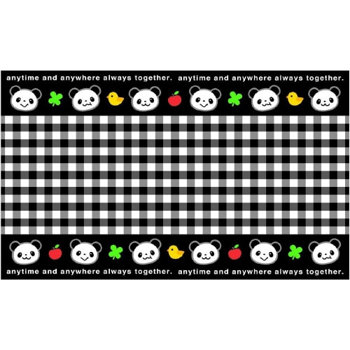 遠足マット るんるんパンダ ブラック 3セット