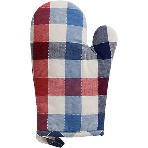 キッチンミトン ブロックチェック ブルー 2セット