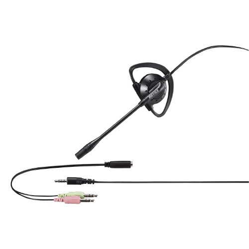 片耳イヤフック式ヘッドセット 4極&3極プラグ