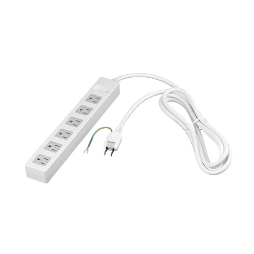 3ピン式電源タップ マグネット 6個口/2.5m