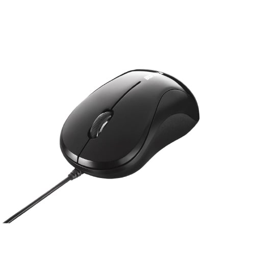 有線光学式マウス3ボタンタイプ Sサイズ ブラック