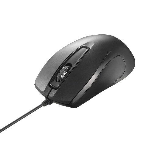 3ボタン有線BlueLED 高耐久マウス ブラック