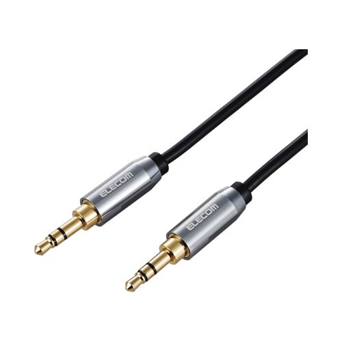 オーディオケーブル3.5φオス−オス1m黒