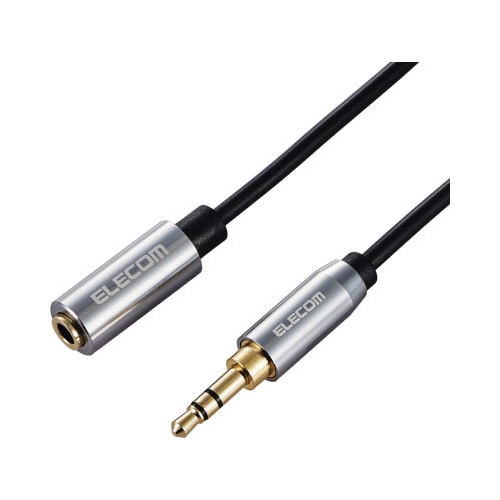 オーディオ延長ケーブル3.5φメス−オス3.5m黒